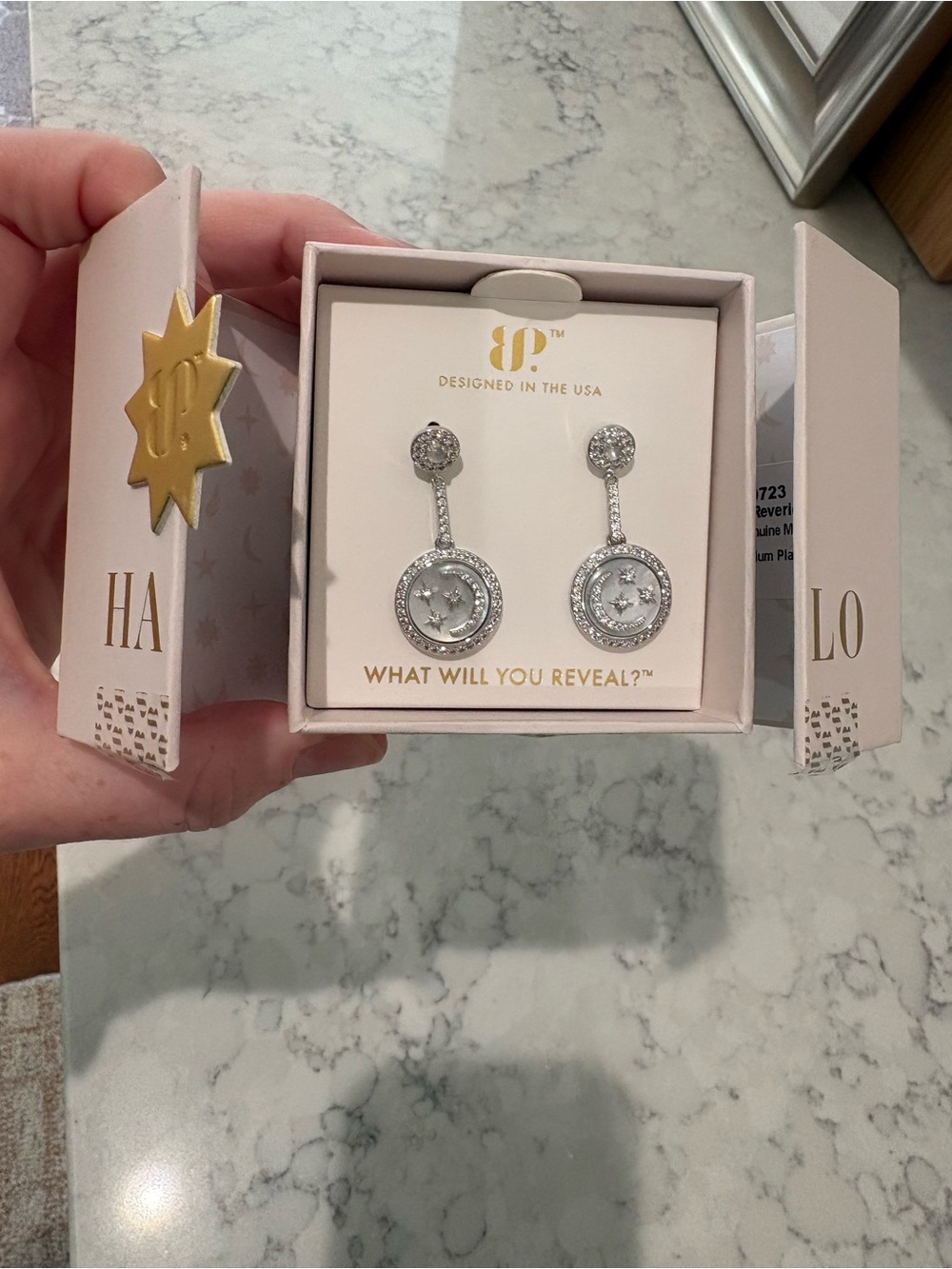 Bomb Party Halo Earrings- “Sweet Reverie” Moonstone/Rhodium